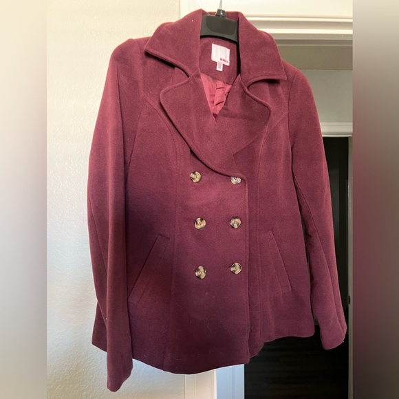 Burgundy Peacoat NWT - Picture 1 of 4